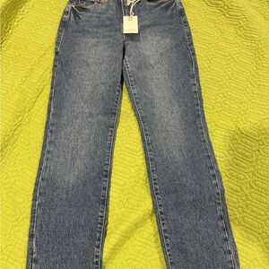 Good American Blue Straight Leg Jeans